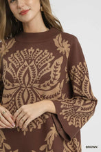 Load image into Gallery viewer, Two Tone Abstract Print Sweater Dress