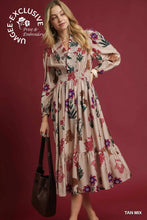 Load image into Gallery viewer, Mix Floral Print Midi Dress