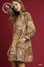 Load image into Gallery viewer, Floral Print High Neck Mini Dress
