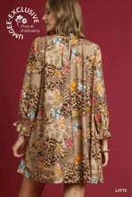 Load image into Gallery viewer, Floral Print Tiered Long Sleeve Midi Dress