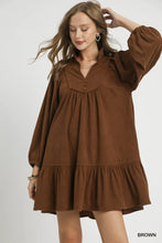 Load image into Gallery viewer, Corduroy Tiered Babydoll Dress