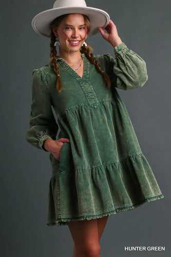 Mineral Washed Corduroy Dress