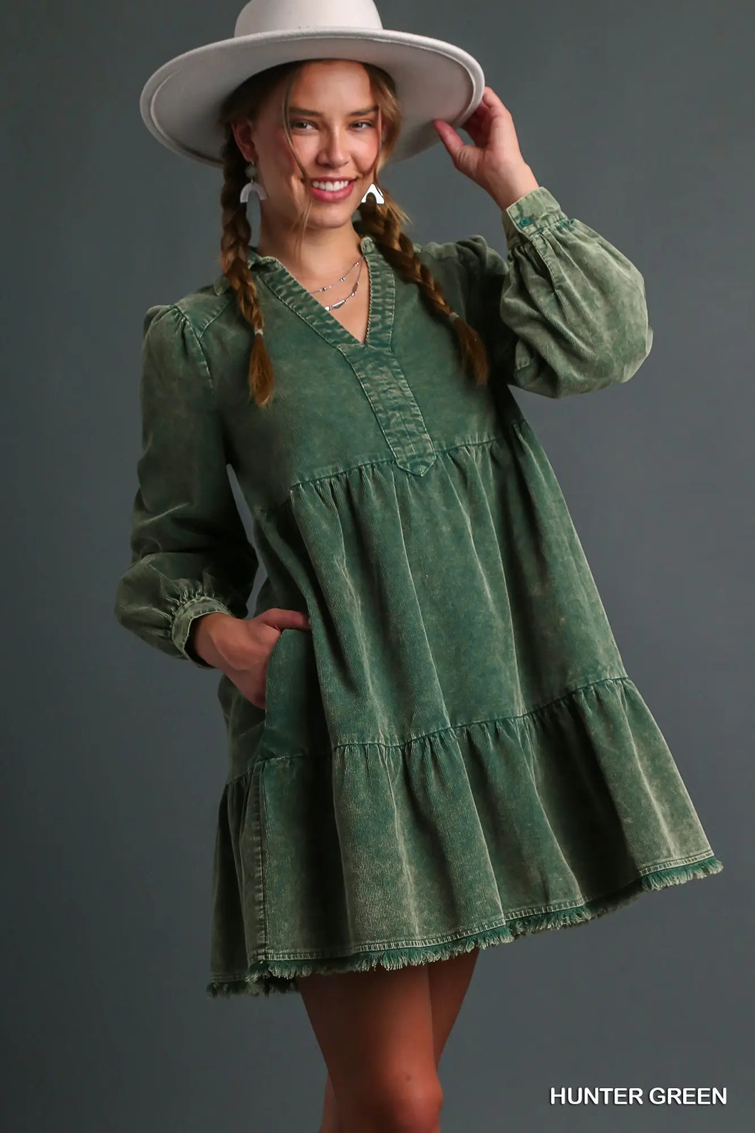 Mineral Washed Corduroy Dress