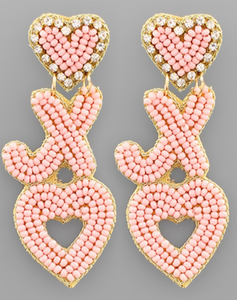 Beaded XO Earring