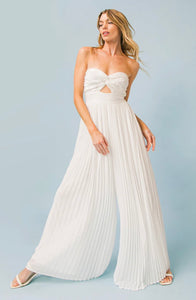 White Strapless Jumpsuit