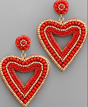 Load image into Gallery viewer, Beaded Heart Earring