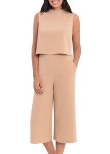 Camel Mock Tank and Crop Pant