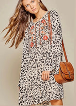 Load image into Gallery viewer, Cream and Leopard Dress