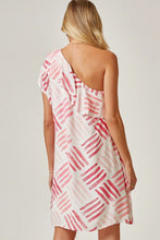 Load image into Gallery viewer, One Shoulder Pink Design Dress