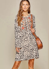 Load image into Gallery viewer, Cream and Leopard Dress