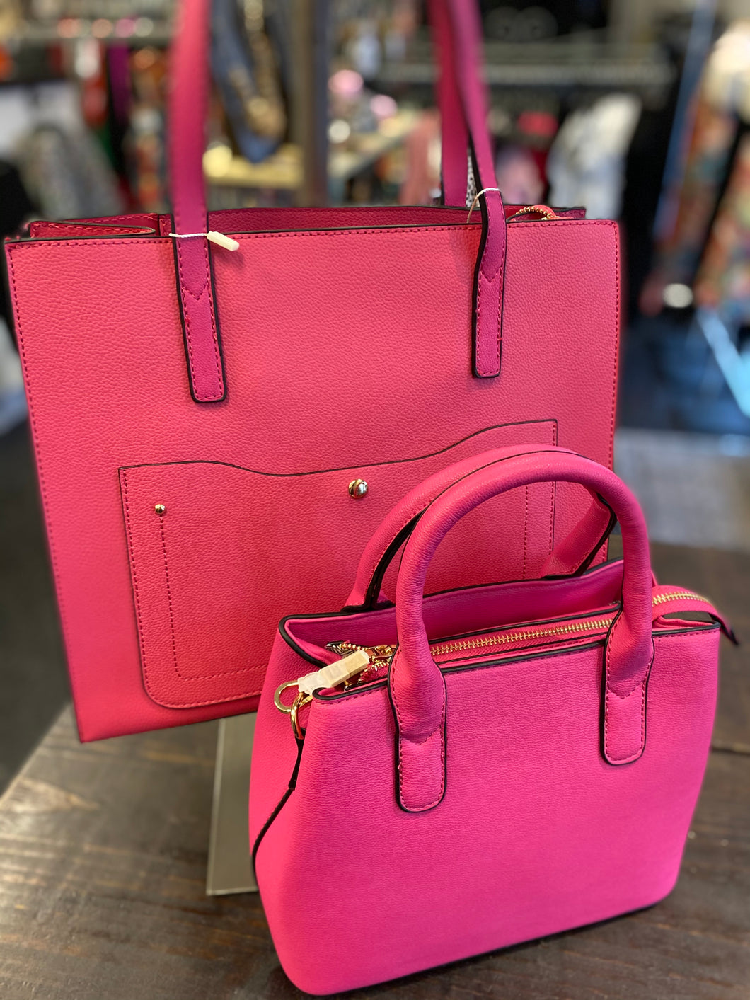 Fushia 2-piece Handbag Set