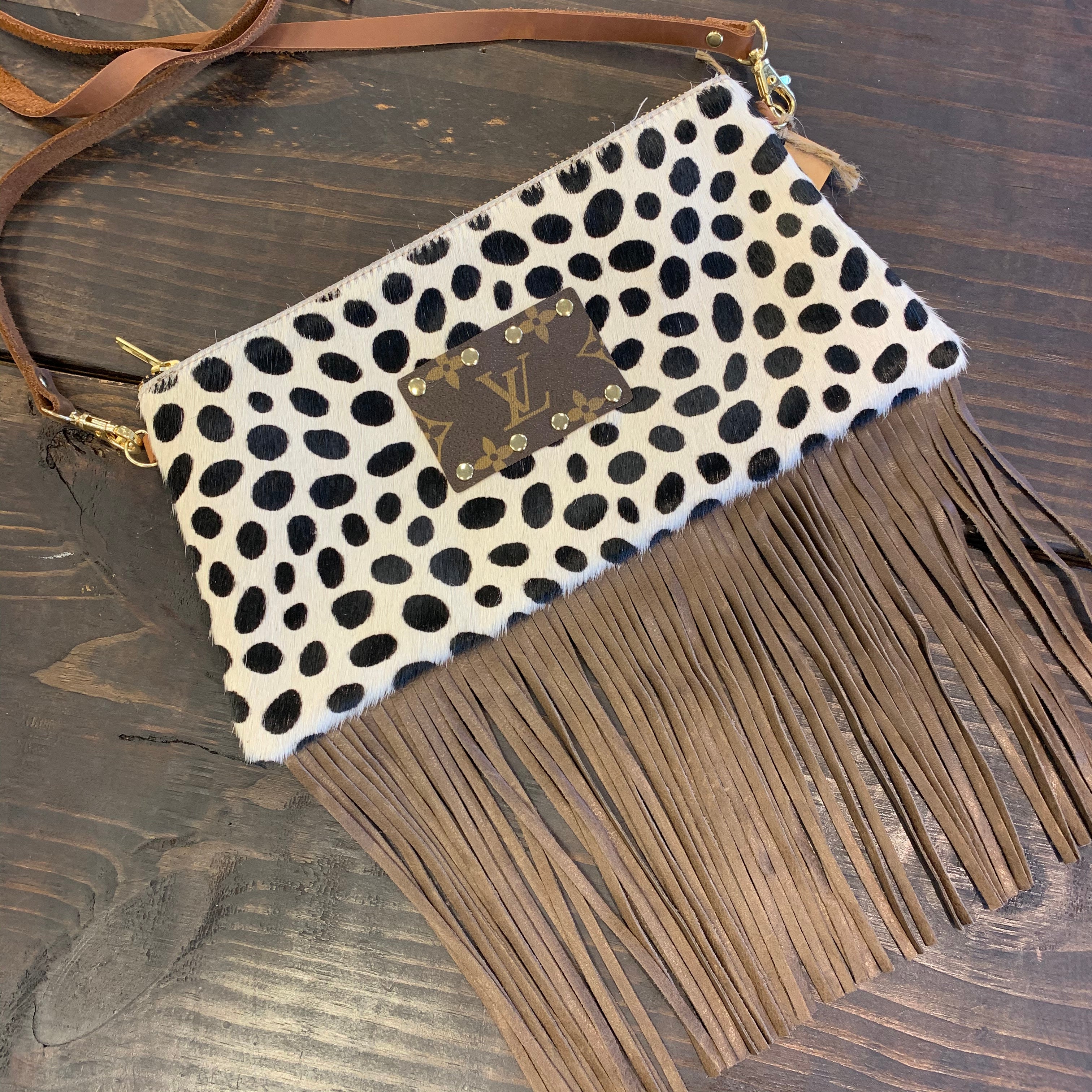 Black and White Cowhide LV Crossbody – Diane Young's Salon & Boutique
