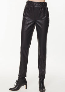 Black Straight Pull On Pant