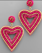 Load image into Gallery viewer, Beaded Heart Earring