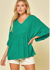 Ruffle Sleeve Blouse