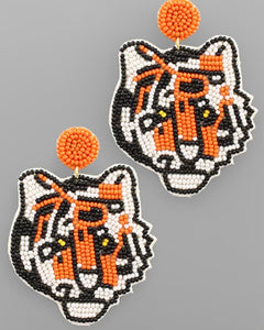 Beaded Tiger Earring