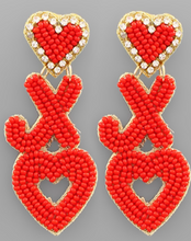 Load image into Gallery viewer, Beaded XO Earring