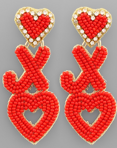 Beaded XO Earring