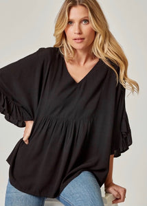 Ruffle Sleeve Blouse