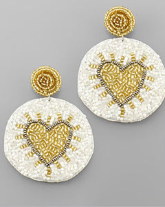 Heart Beaded Circle Earring