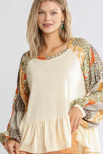 Load image into Gallery viewer, Mix Print Long Sleeve Top