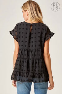 Dotted Babydoll Blouse