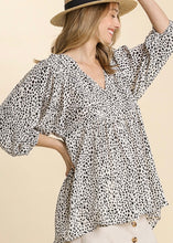 Load image into Gallery viewer, Animal Print Smocked Babydoll Top