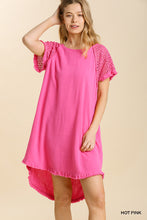 Load image into Gallery viewer, Crochet Short Sleeve Dress