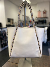 Load image into Gallery viewer, White Handbag with Snake Trim