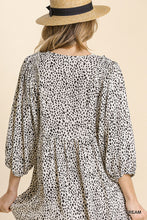 Load image into Gallery viewer, Animal Print Smocked Babydoll Top