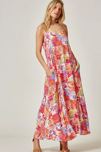 Magenta Graphic Maxi Dress