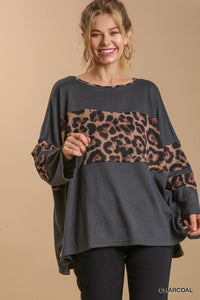 Charcoal Wide Neck Top