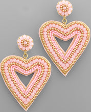 Load image into Gallery viewer, Beaded Heart Earring