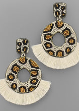 Load image into Gallery viewer, Leopard Circle &amp; Tassel Earring
