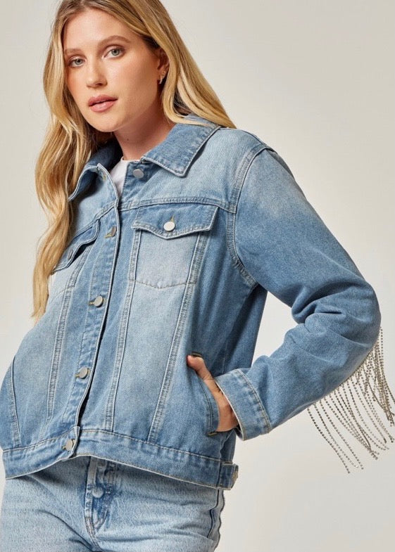 Denim Jacket With Sequin