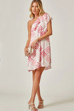 Load image into Gallery viewer, One Shoulder Pink Design Dress