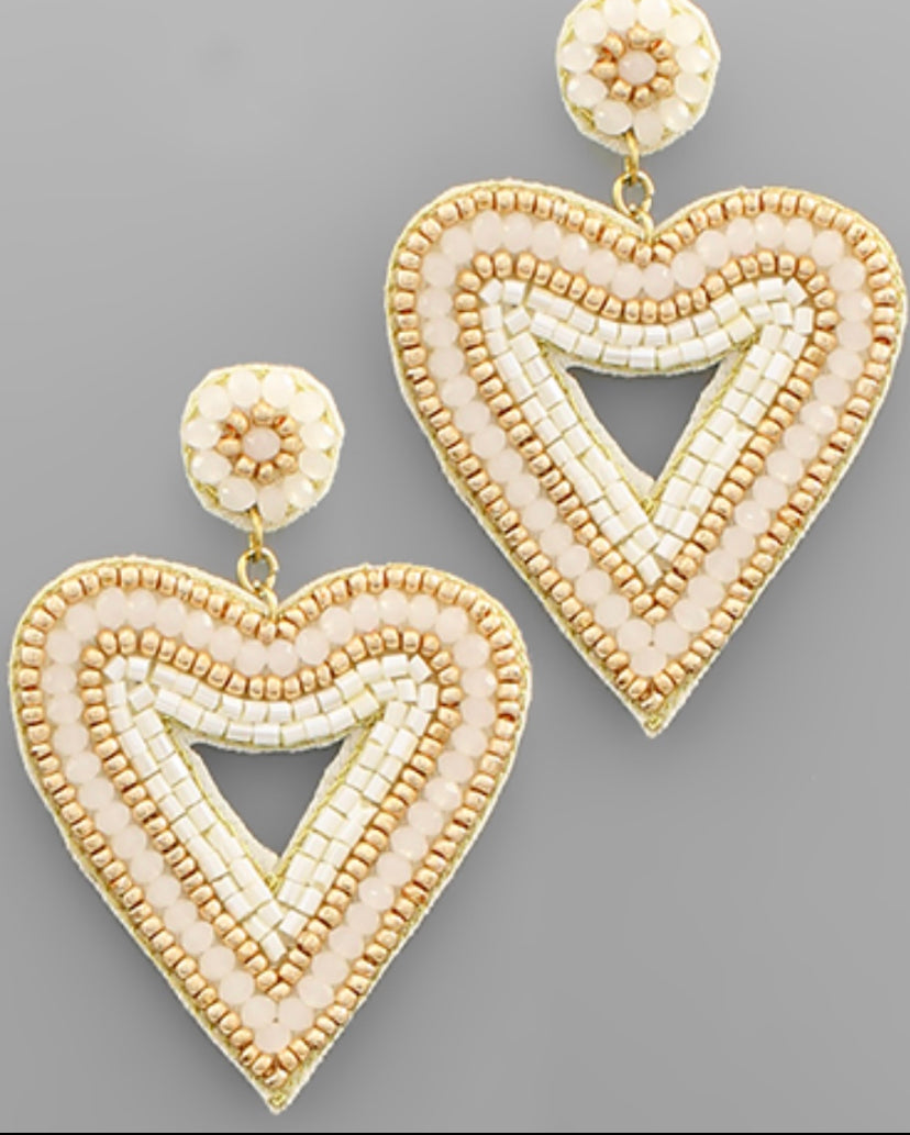 Beaded Heart Earring