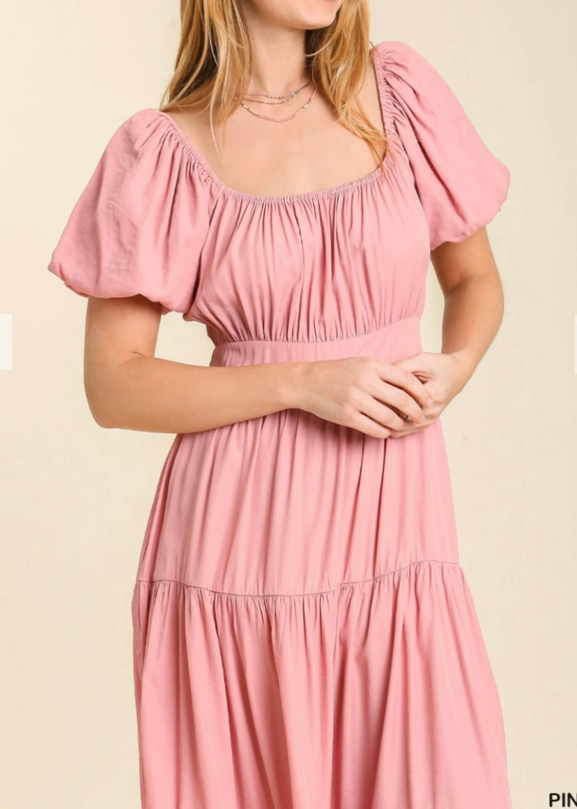 Pink Tiered Dress