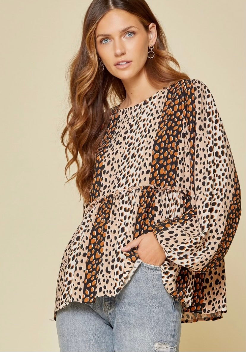 Leopard Mocha Top