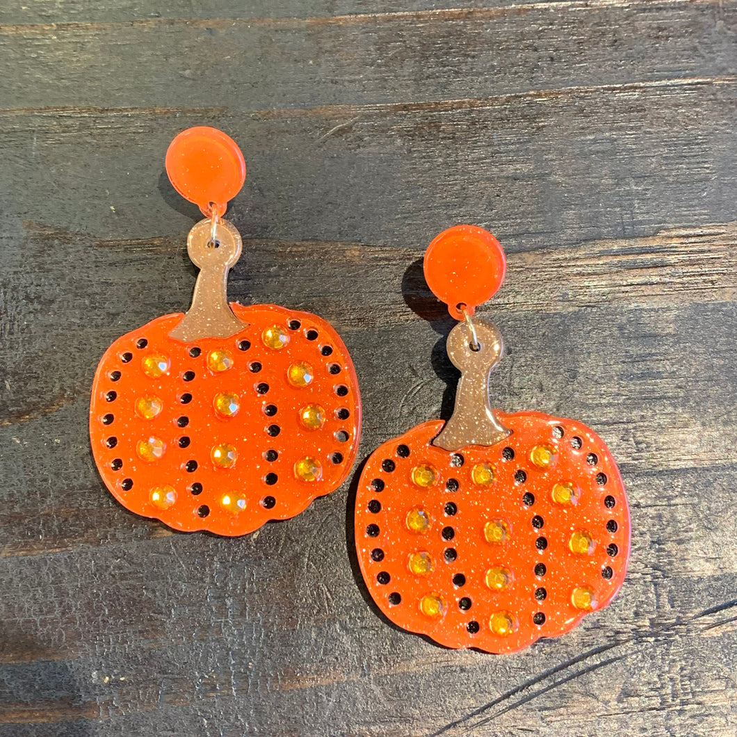 Beaded Pumpkin Earring