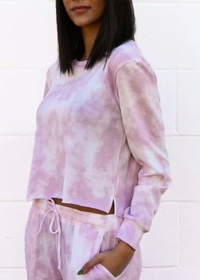 Pink Marble Fleece Top