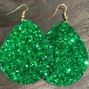 Glitter Tear Drop Earring