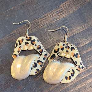 Animal Print Lips Earring