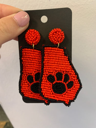 Georgia Map Paw Earring