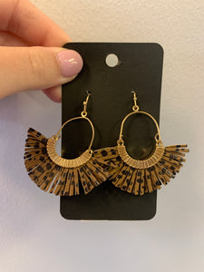 Leather Tassel Fan Earring